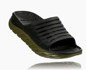 Hoka One One Men's ORA Recovery Sandals Black/Green - AU QZMI